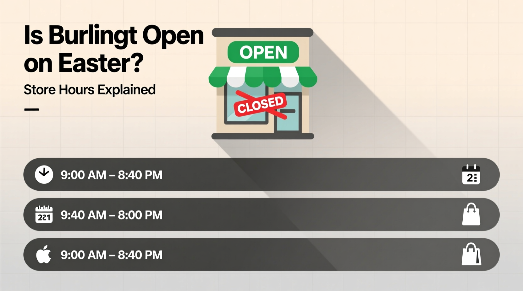 is burlington open on easter