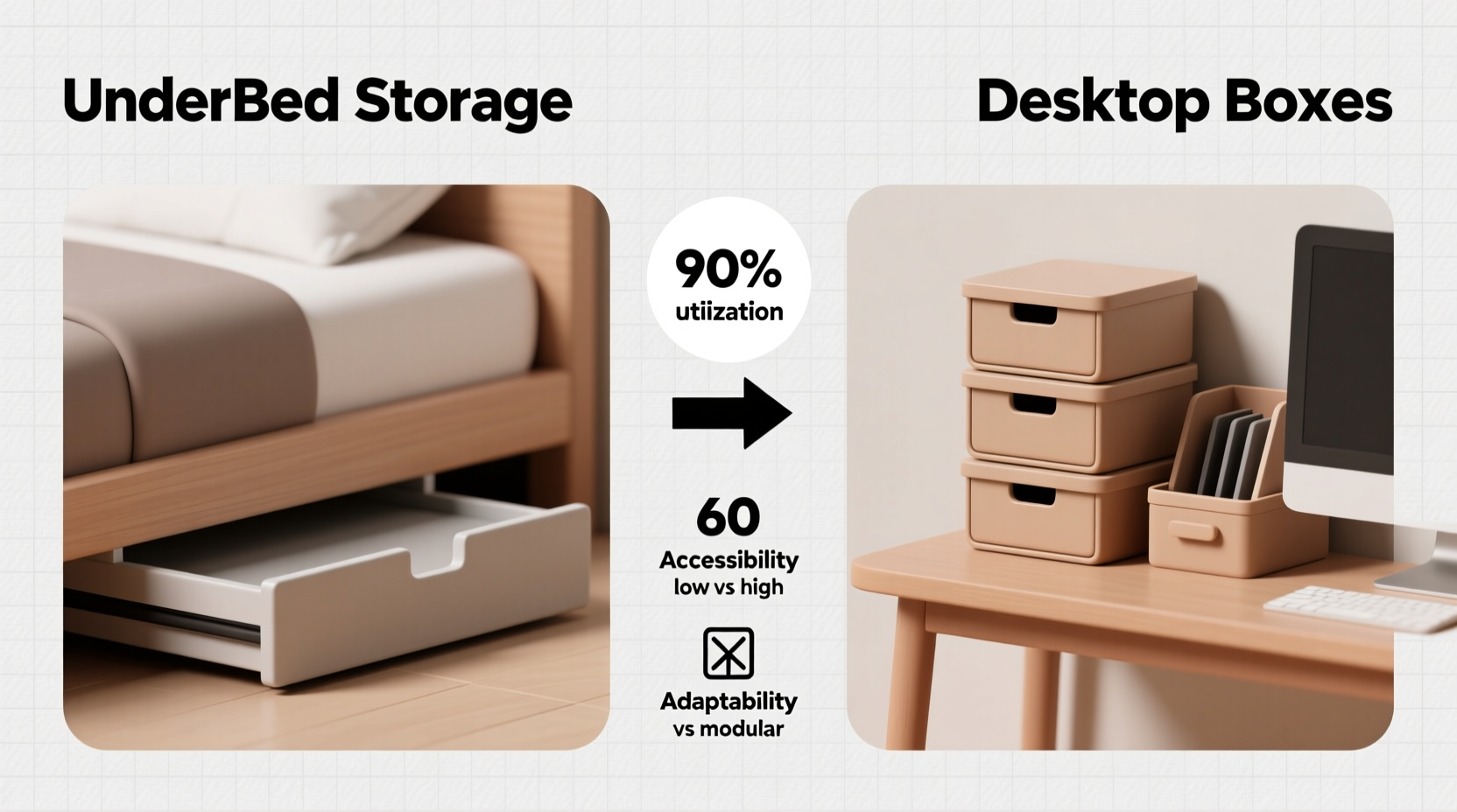 underbed storage vs desktop boxes which is actually better for small spaces