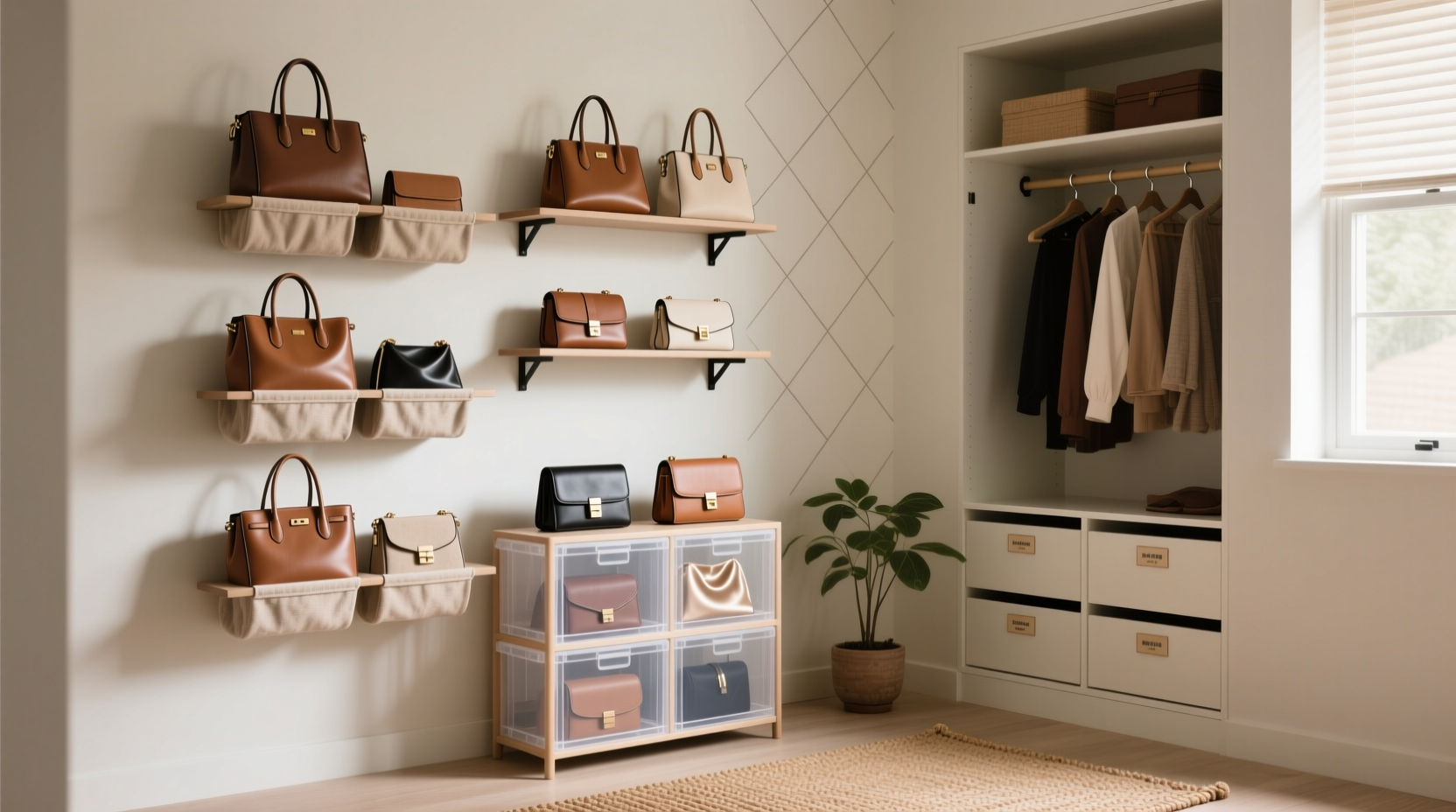 storage ideas for purses and handbags