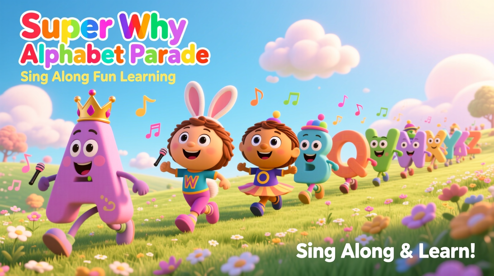 super why alphabet parade sing along fun learning