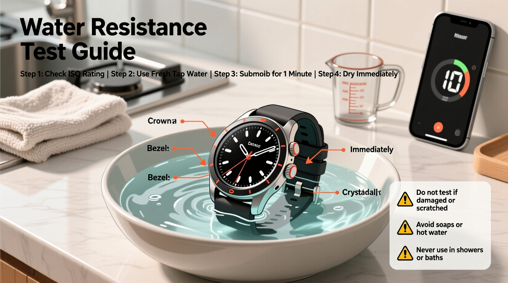 a practical guide to safely testing the water resistance of your digital watch at home