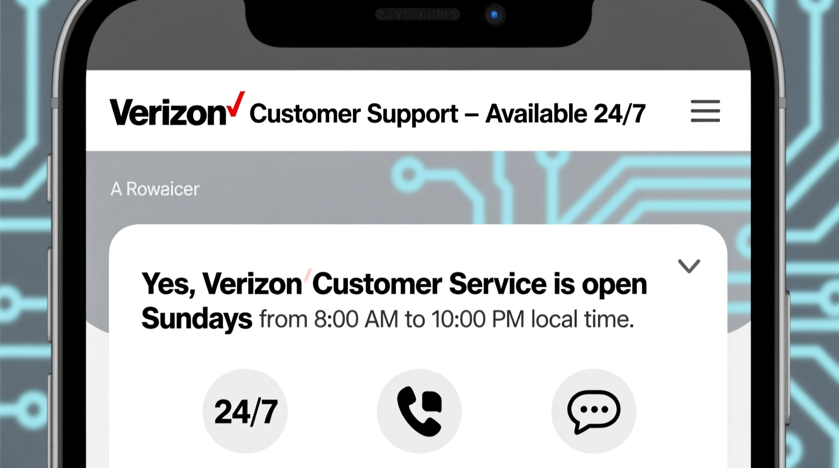 is verizon customer service open on sundays