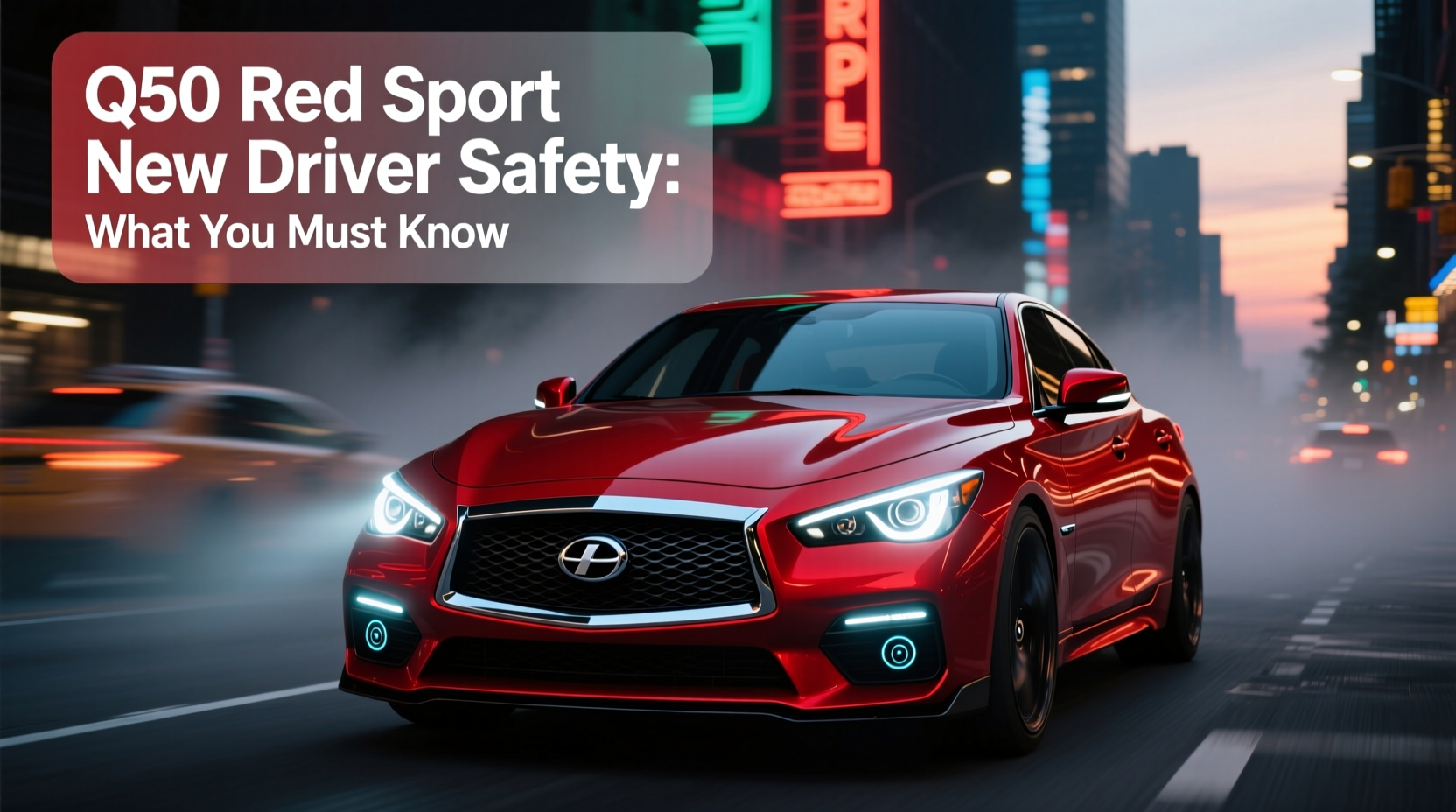 q50 red sport new driver safety
