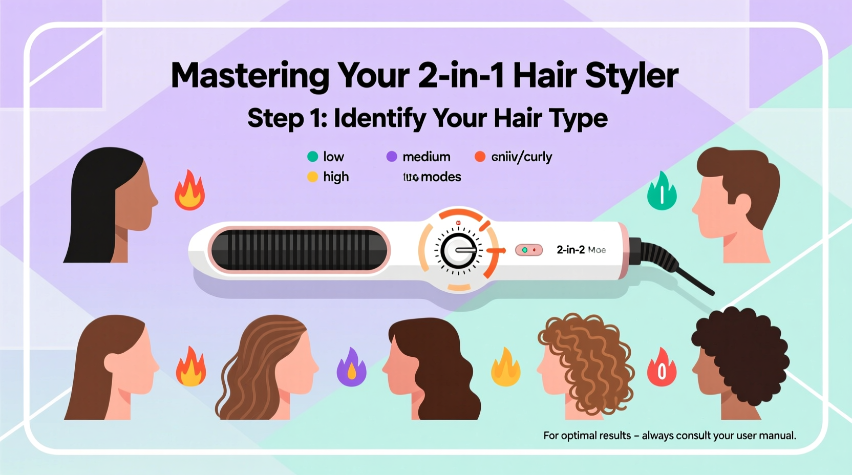 mastering your 2 in 1 hair styler a step by step guide to choosing the perfect settings for every hair type