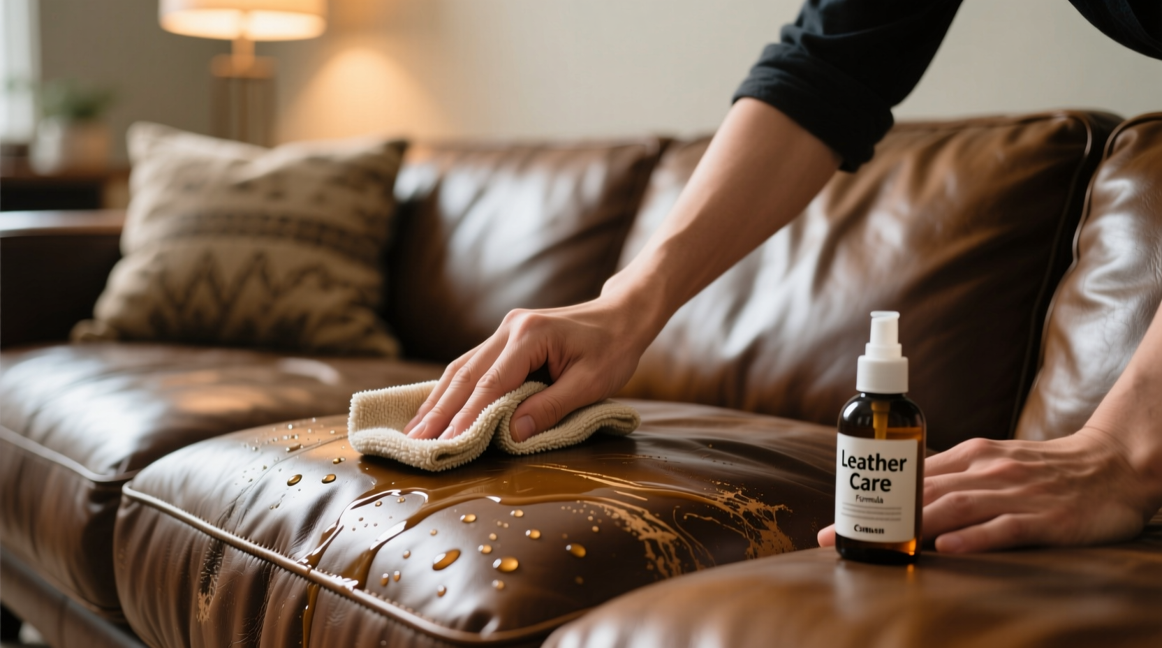 how to clean leather couch
