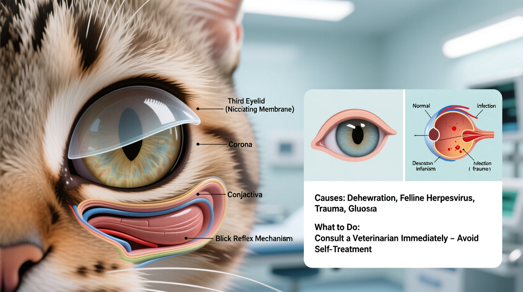cats third eyelid showing causes and what to do