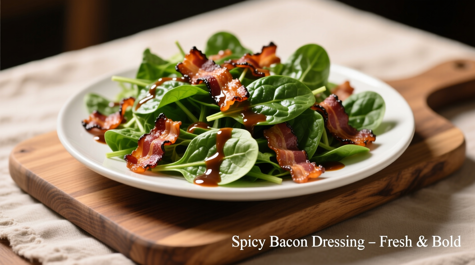Perfect Spinach Salad with Bacon Dressing Recipe in 20 Minutes