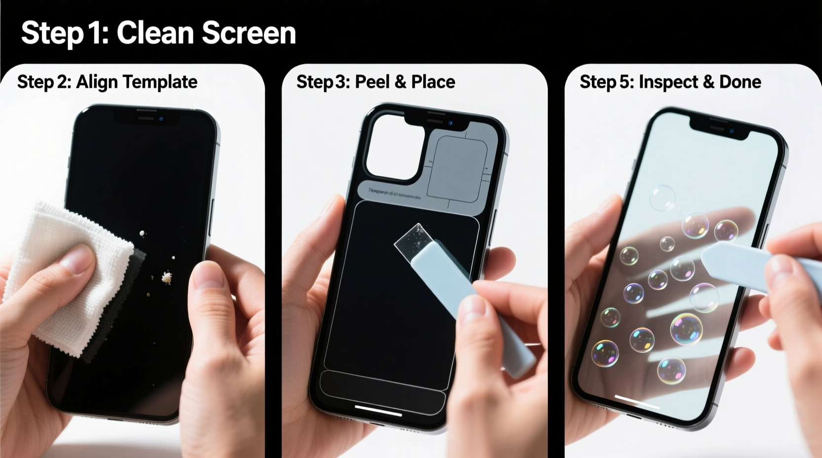 step by step guide to applying tempered glass screen protectors without bubbles or dust