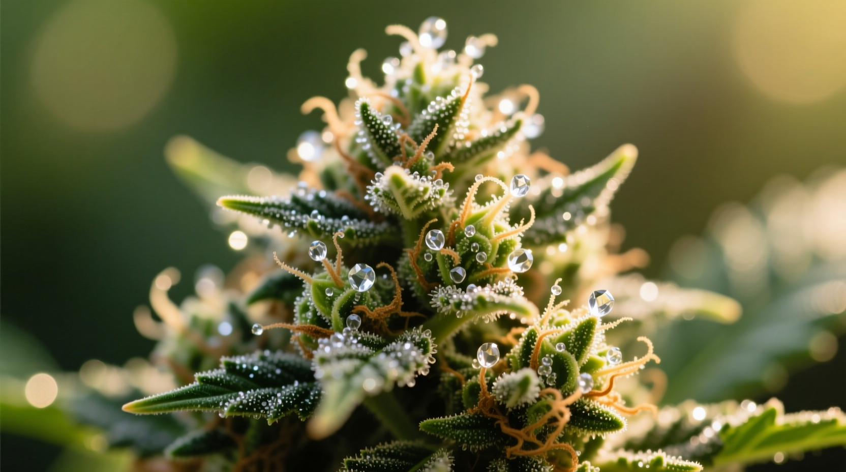 Close-up of Garlic Butter strain buds showing trichome coverage