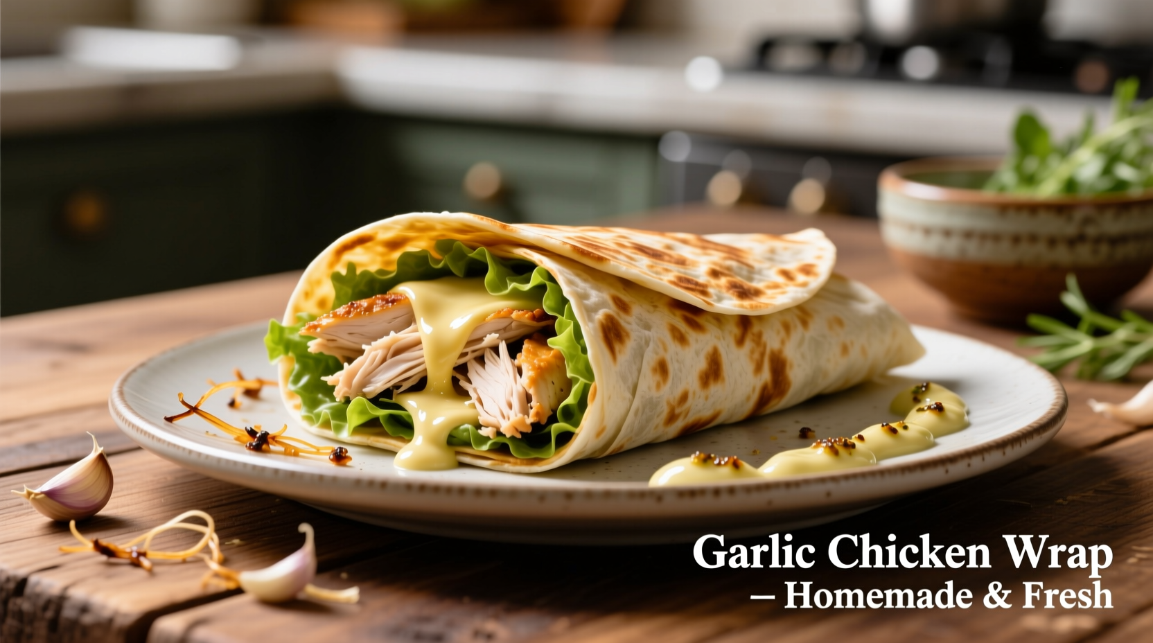 garlic chicken wraps