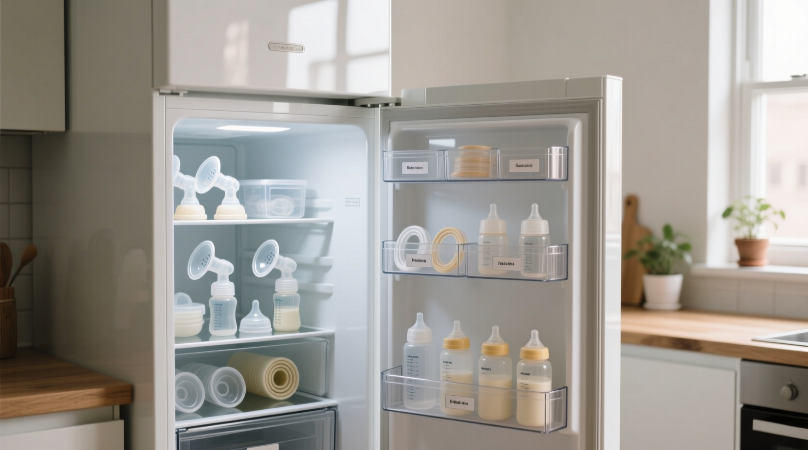 store your breast pump parts in the fridge between sess