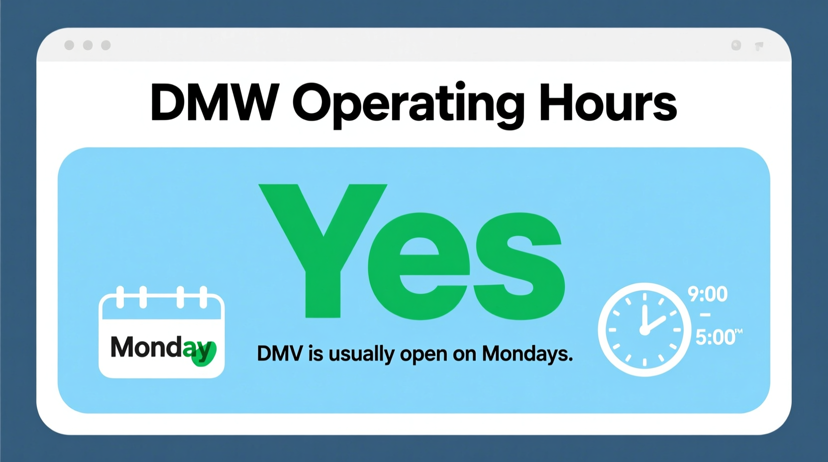 is dmv open on mondays