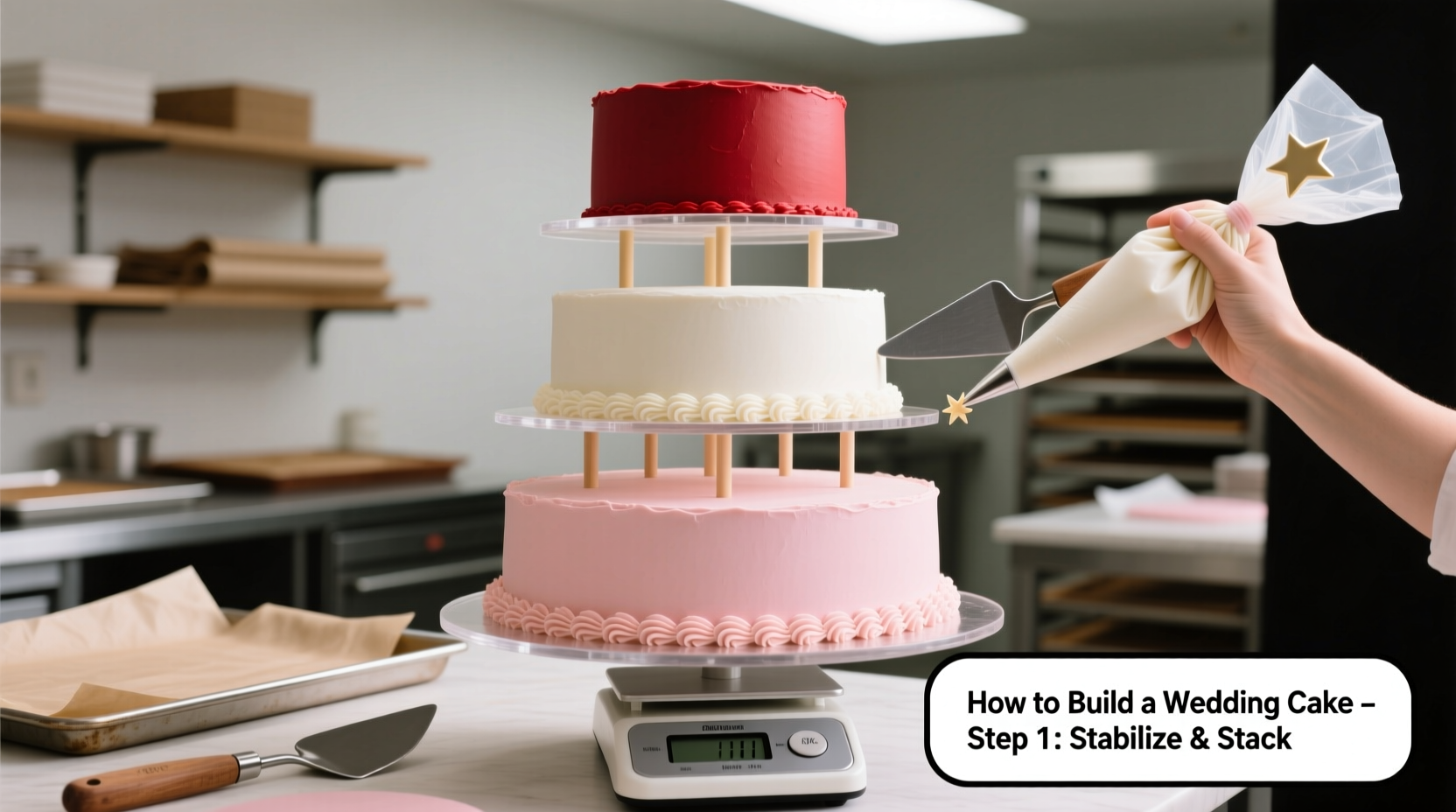 how to construct a wedding cake