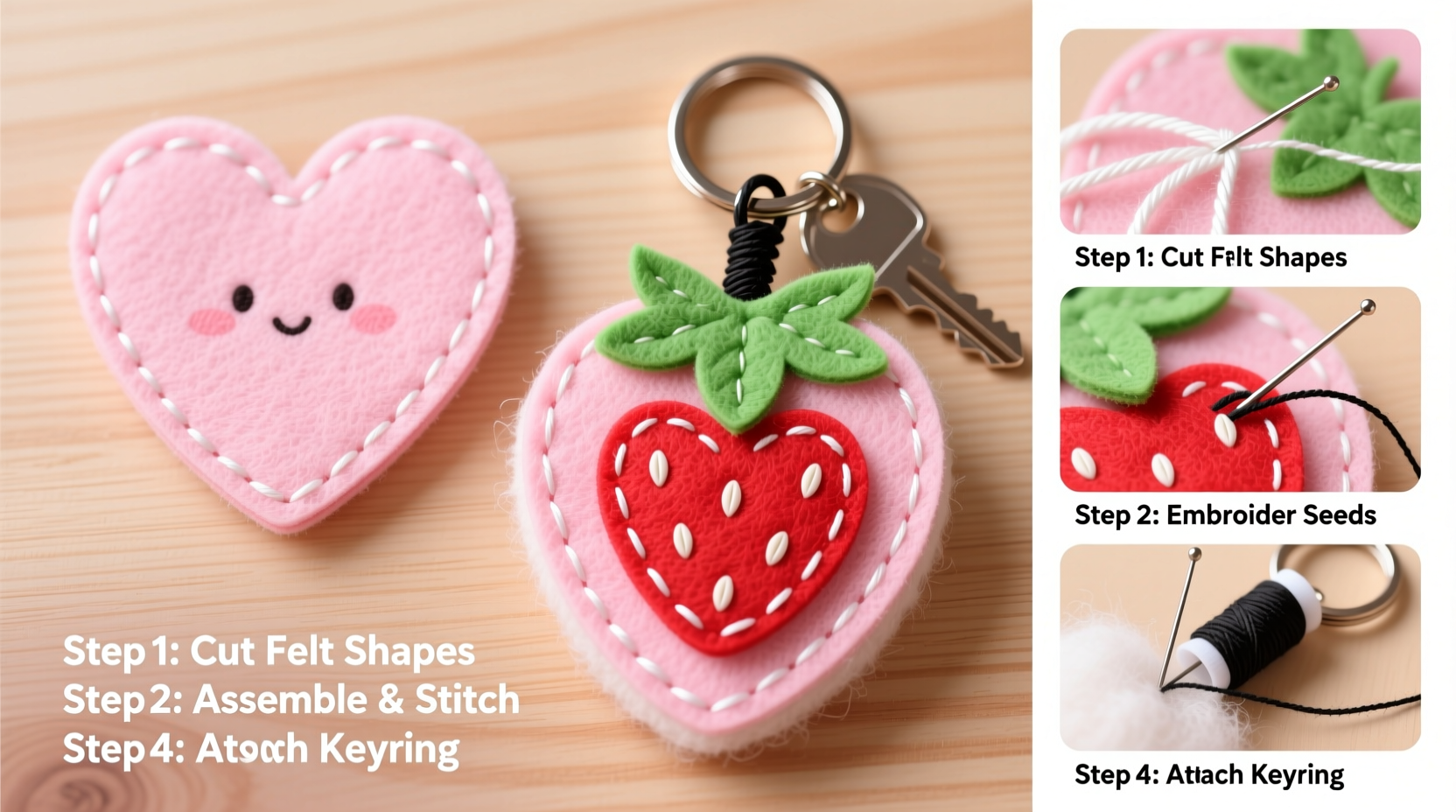 creative diy guide how to make a cute strawberry keychain from scratch