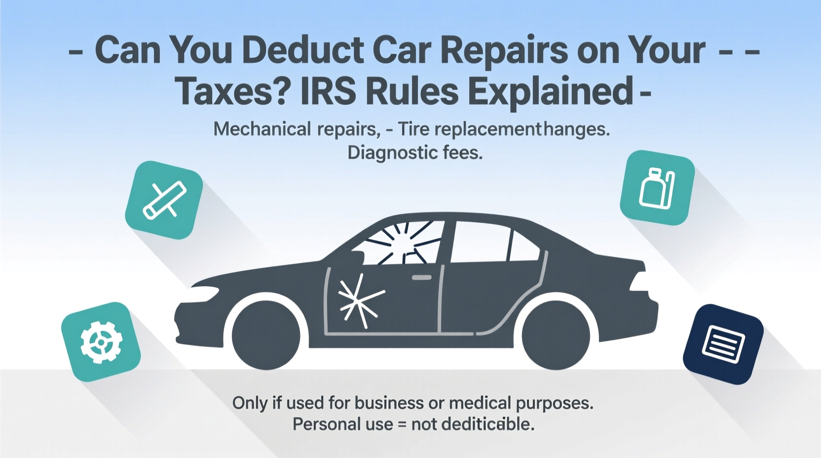 can you write off car repairs on taxes