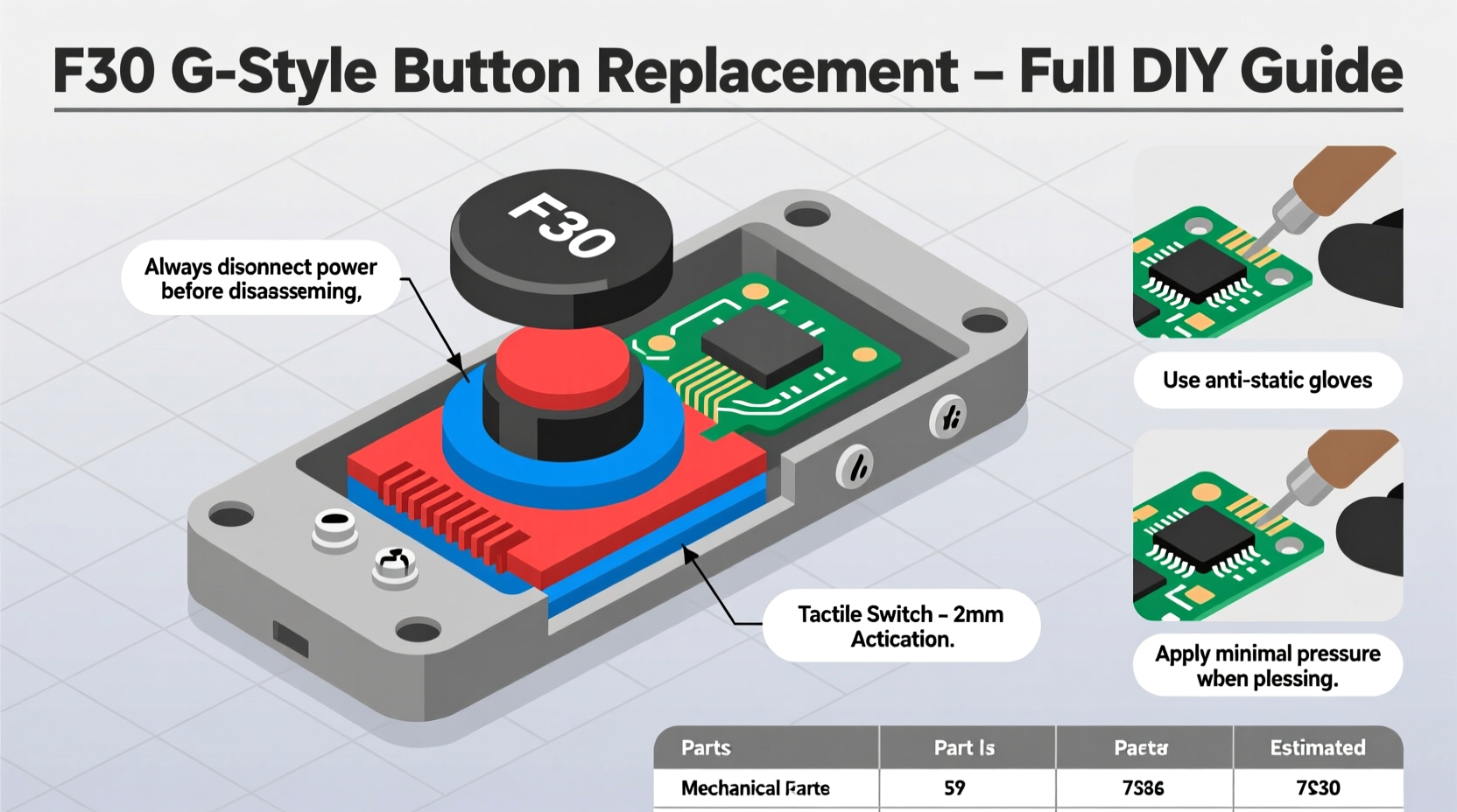 f30 g style button replacement