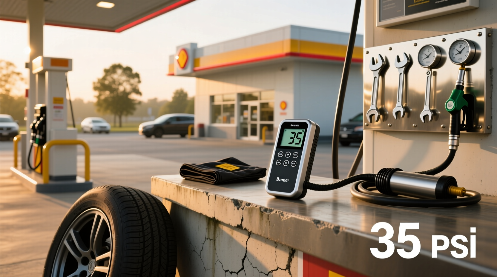 How to Use a Gas Station Tire Pressure Gauge Correctly