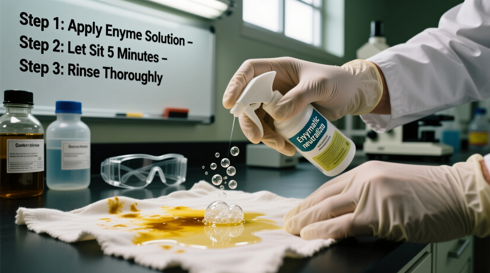 Skunk odor removal process demonstration