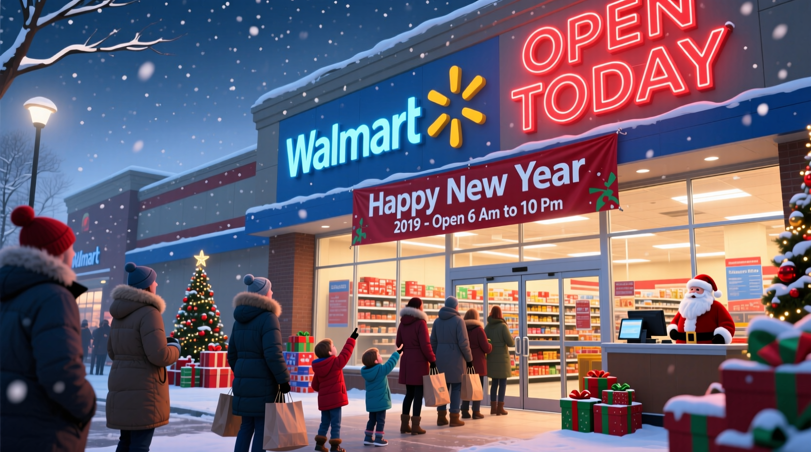 is walmartopen today fir the new year 2019 holiday