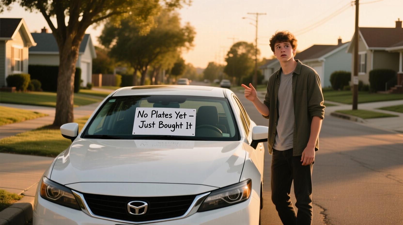 can i drive a car i just bought without plates