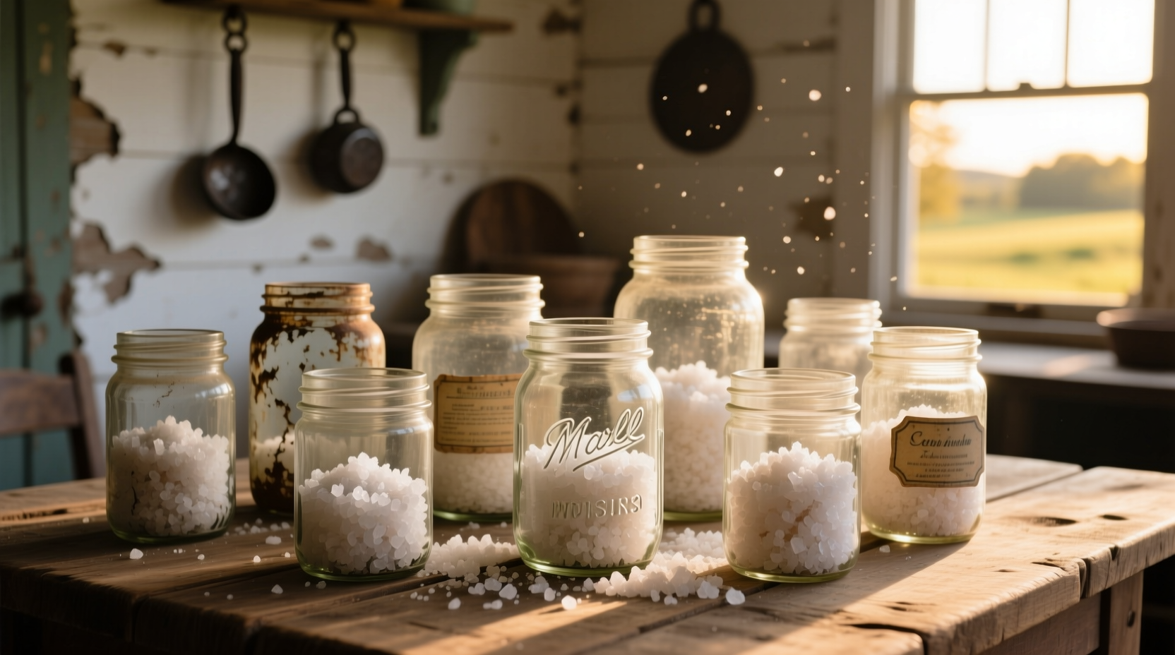 de stink mason jars with salt