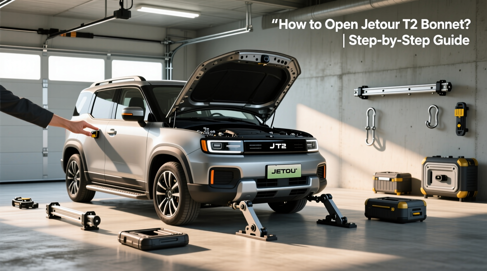 How to choose jetour t2 accessories steps, How to open jetour T2 bonnet?