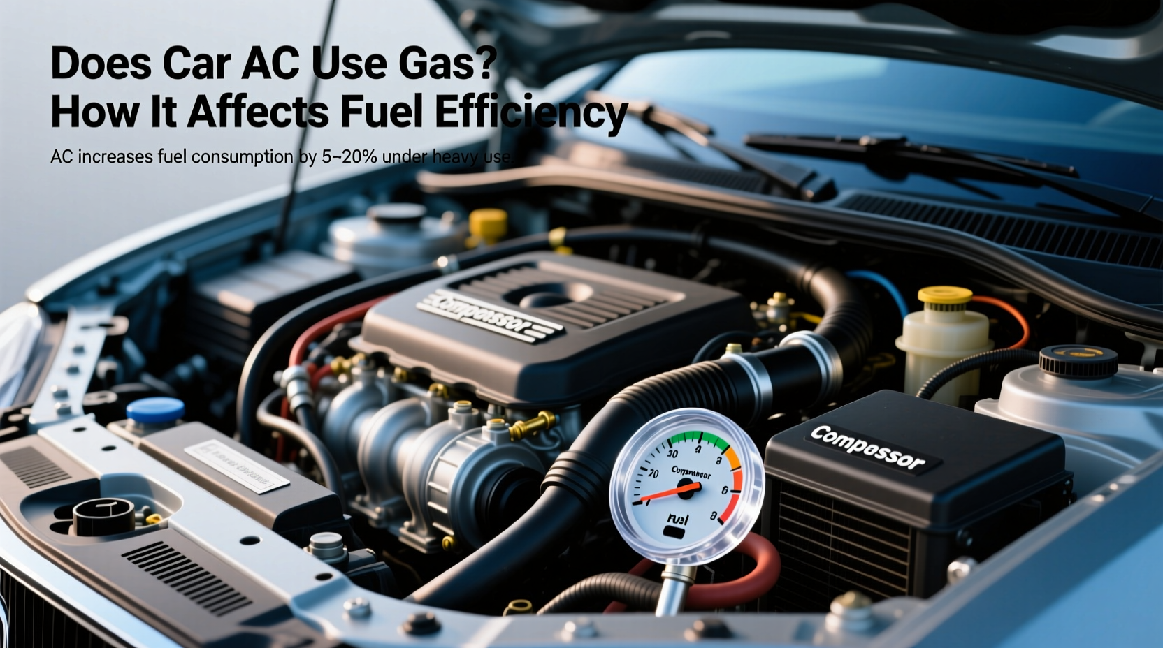 does the ac in a car waste gas