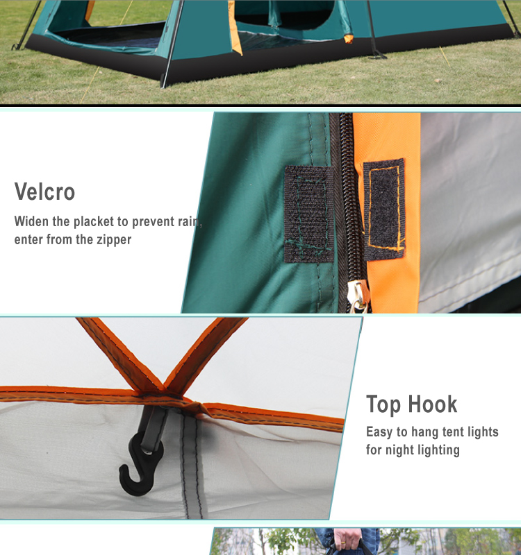 2021 Customized Wholesale, Luxury Wind Resistant Outdoor Large 8 10 12 Persons Hiking Glamping Family Camping Tents For Sale/