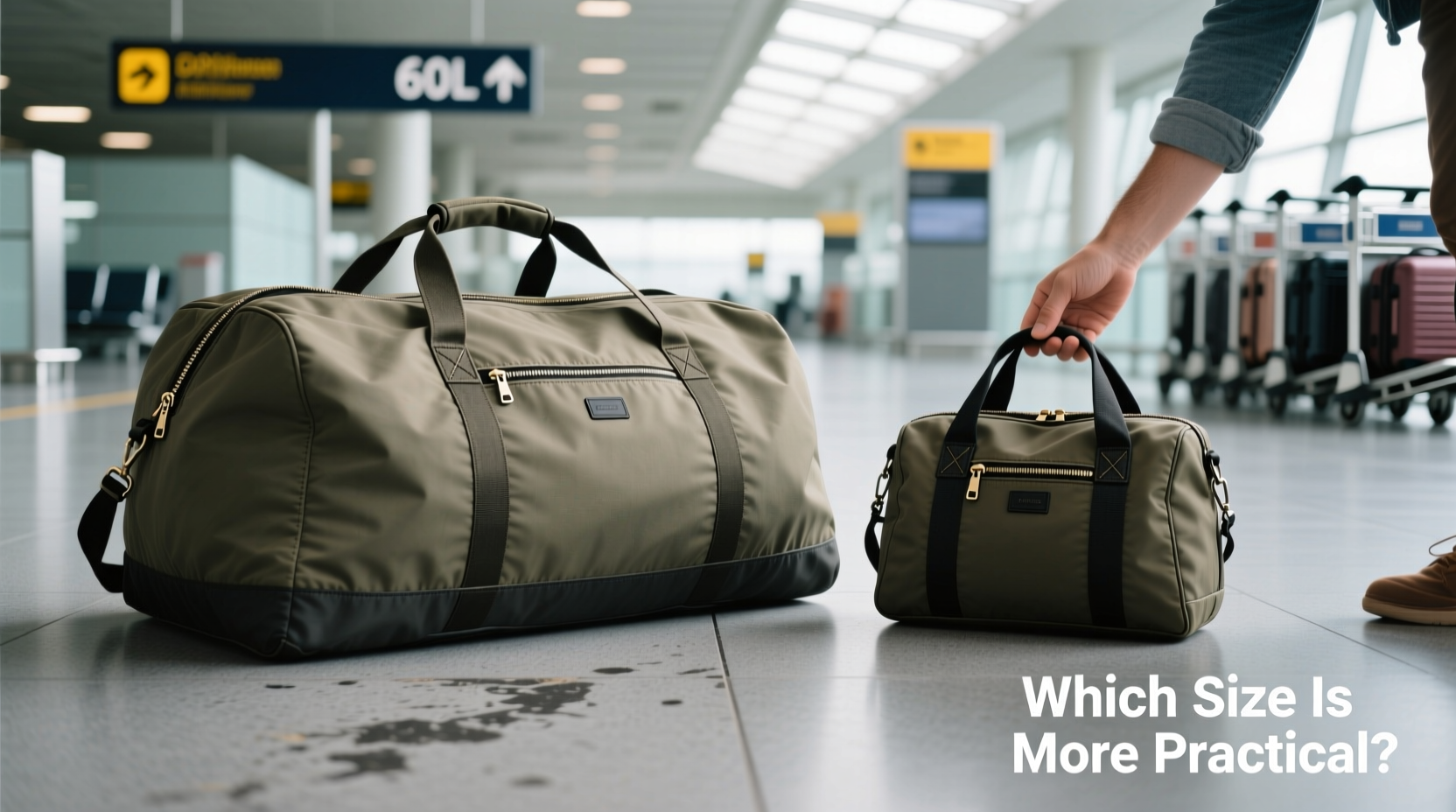 large vs small duffel bag which size is actually more practical for travel