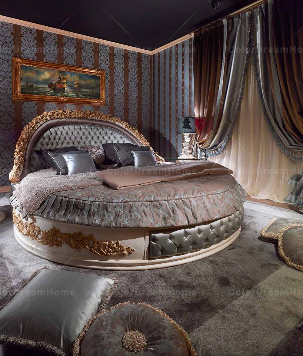 rococoさま専用 Homey Design Rococo 5-Piece Metallic Bright Gold Bedroom Set