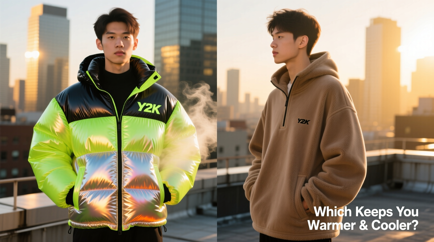 oversized y2k jacket vs puffer jacket which one keeps you warmer and cooler