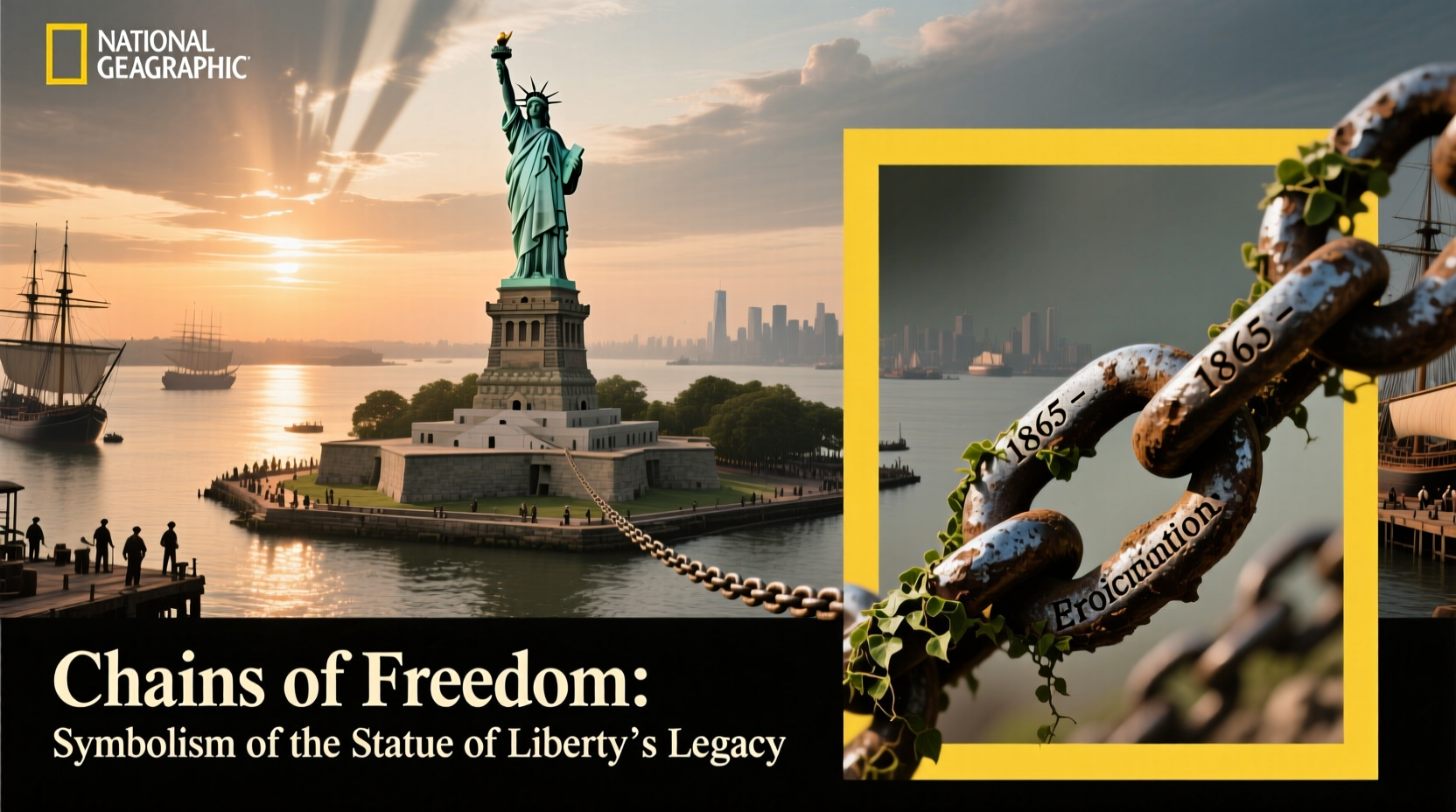 why chains on the statue of liberty symbolism and history