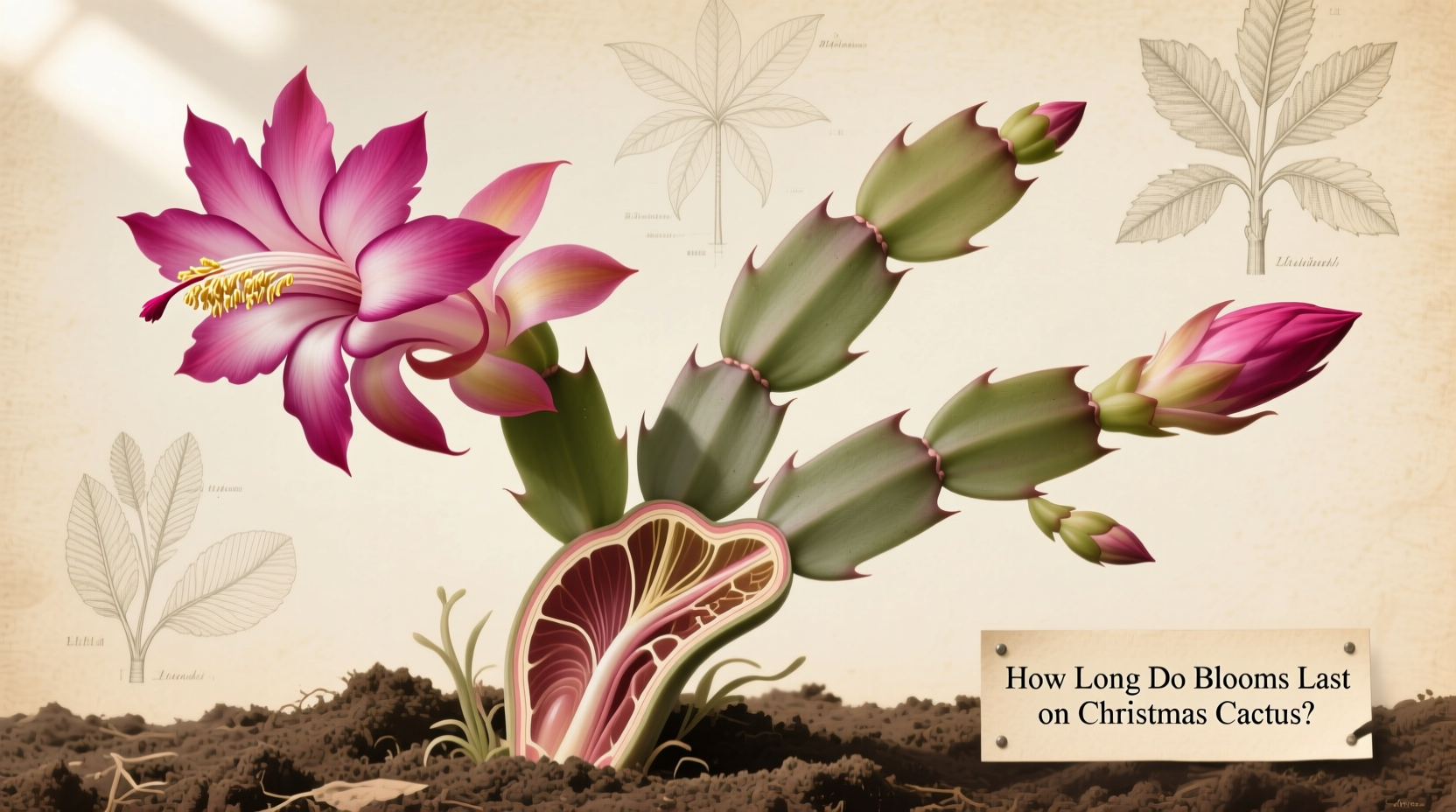 how long do blooms last on christmas cactus