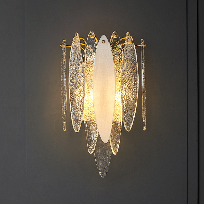 Newly creative bedroom Smoky gray glass scone wall lamp