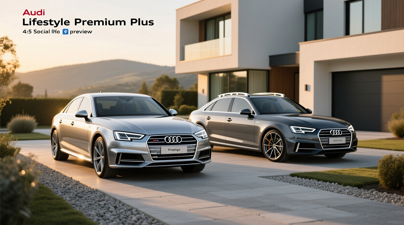 Audi A4 Prestige vs Premium Plus comparison showing dashboard and lighting features