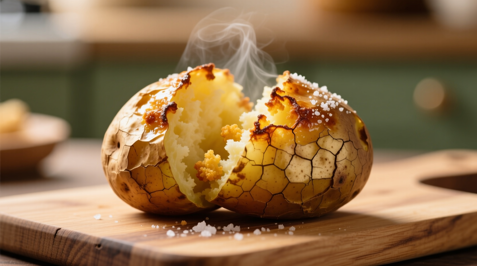 Golden baked potato with perfectly crispy skin