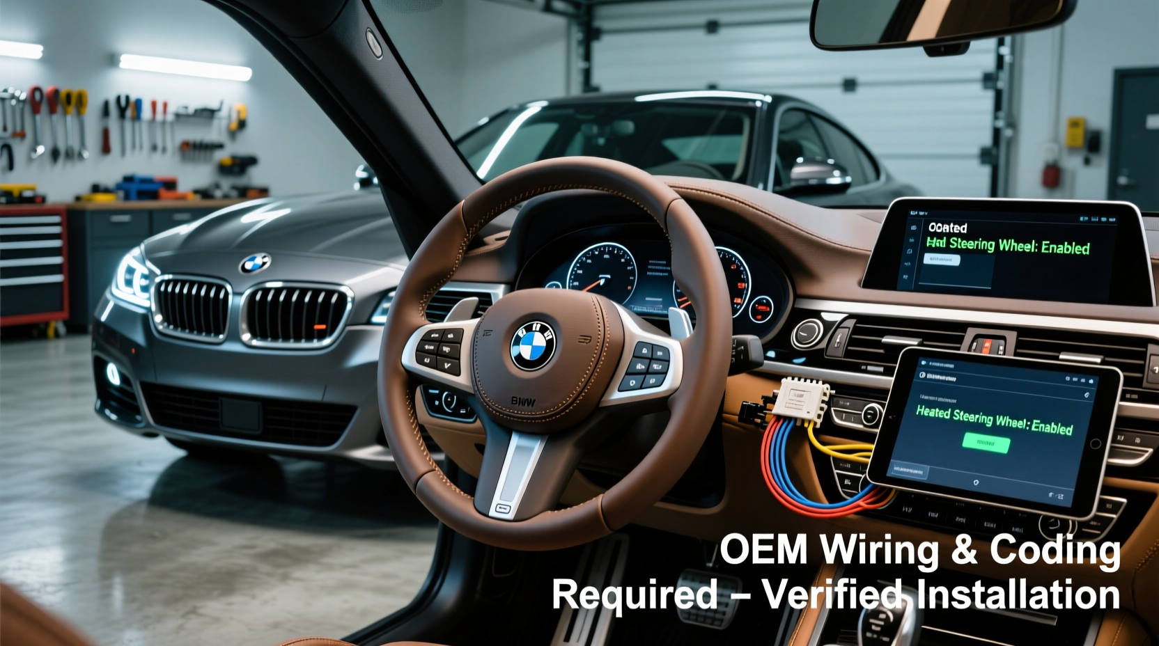 bmw 640i heated steering wheel install