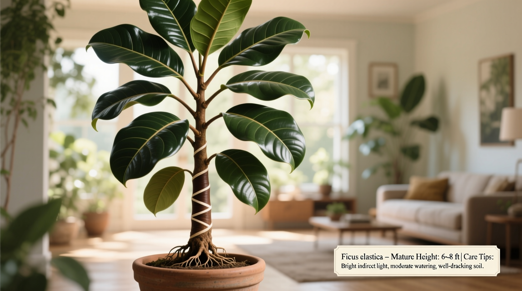 how big does a rubber plant get