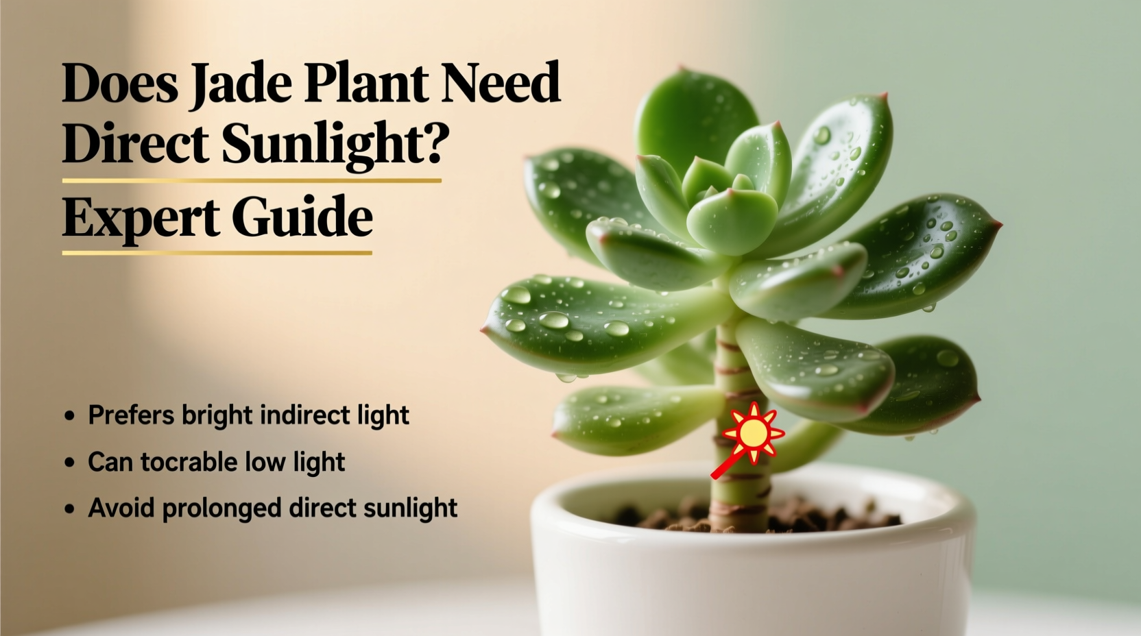 does jade plant need direct sunlight