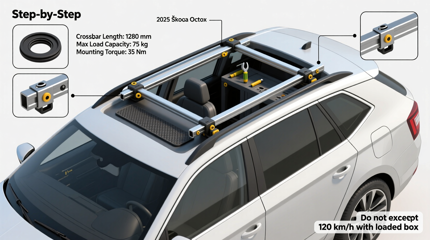 roof box installation octavia 2025