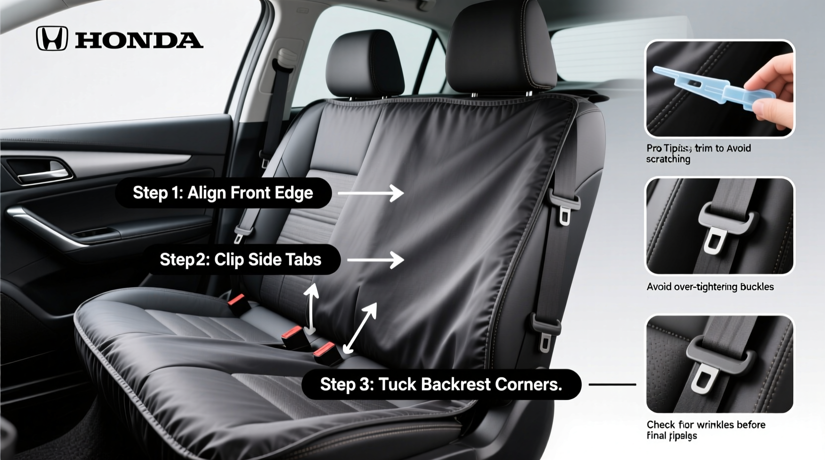 honda seat cover installation