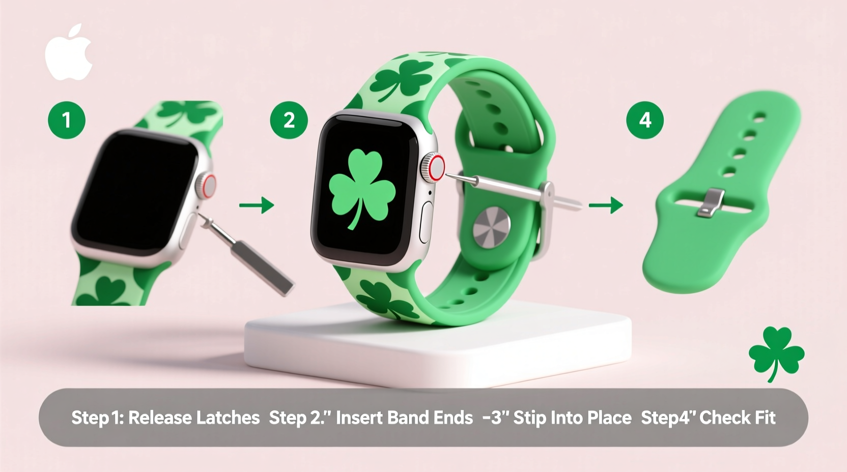 step by step guide to installing a four leaf clover apple watch band with ease