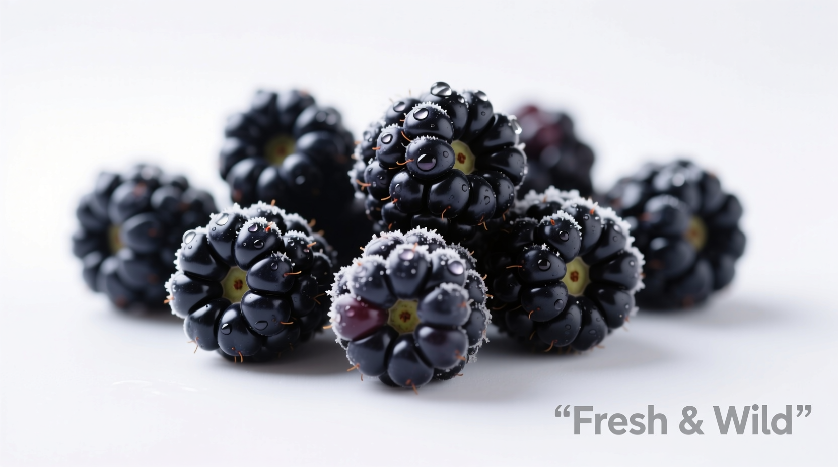 Ripe blackberries on a white background