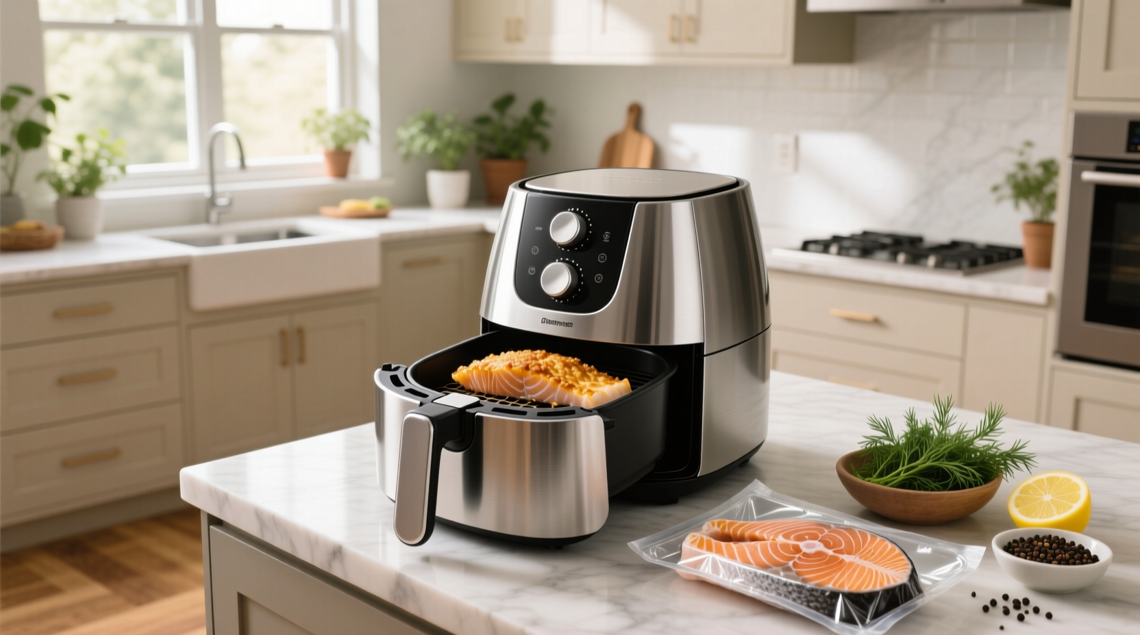 air frying salmon from frozen