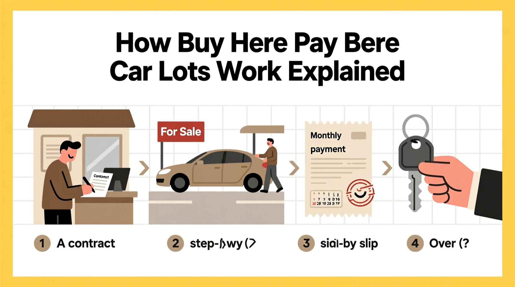 how do buy here pay here car lots work