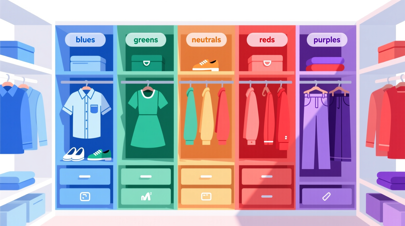 how to color code a closet