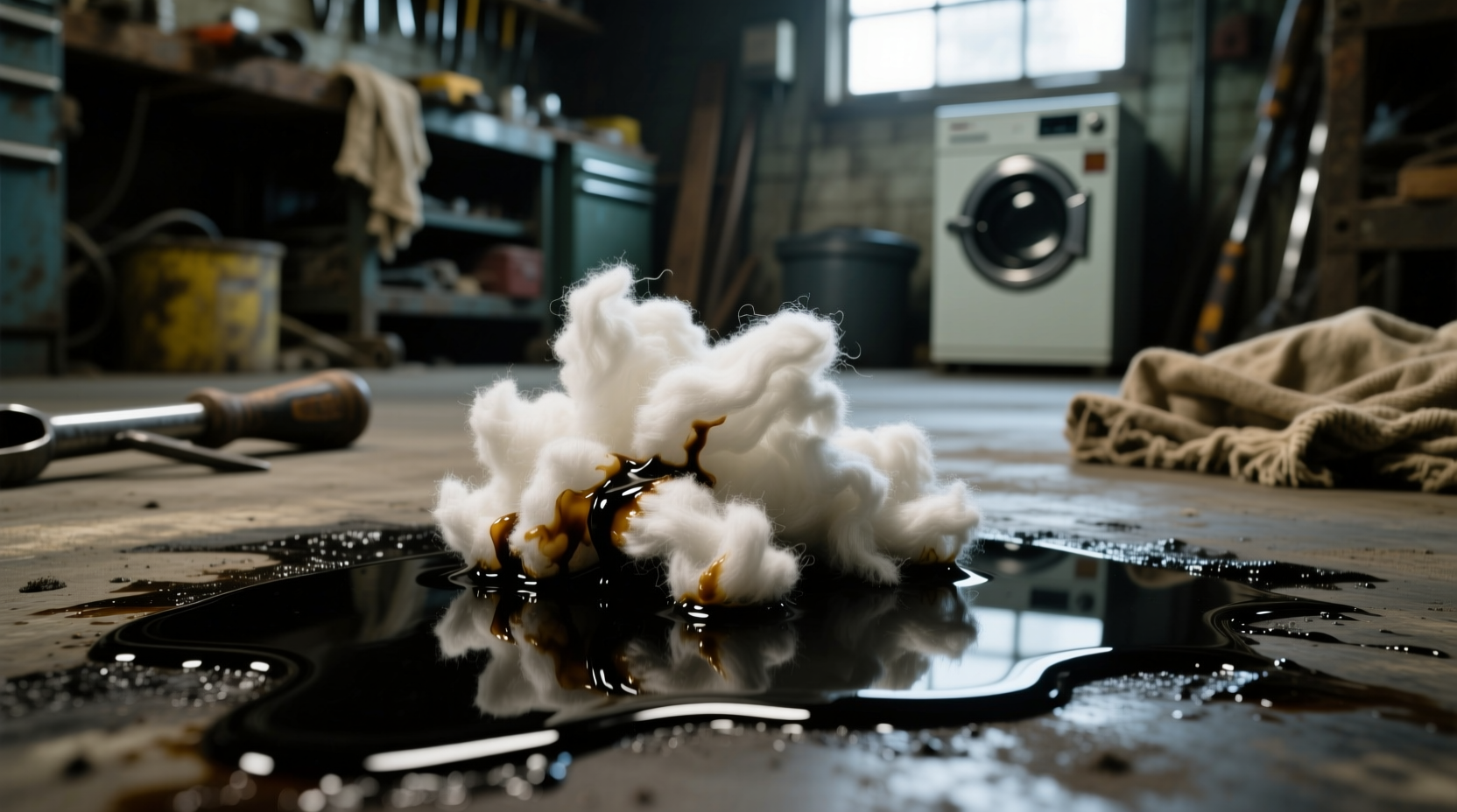 macgyver tip clean up oil with dryer lint