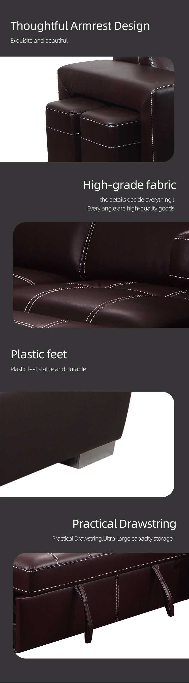 Top quality living room furniture set Comfortable feather large sofa set living room leather sofas