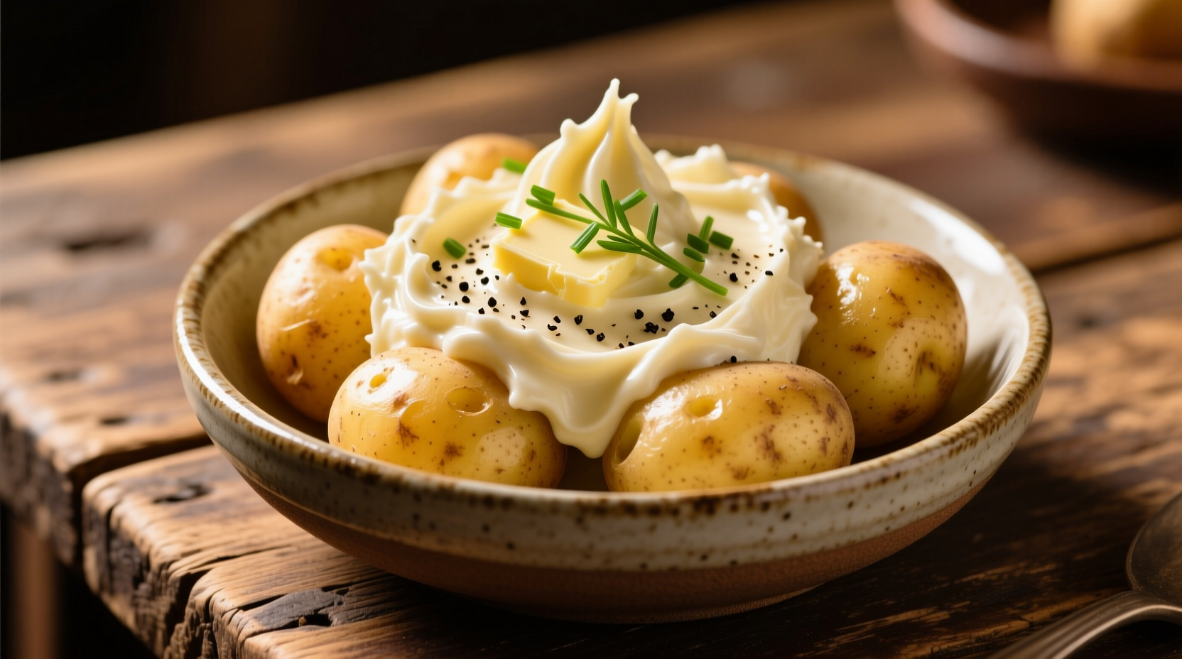 Yukon Gold potatoes in creamy preparation