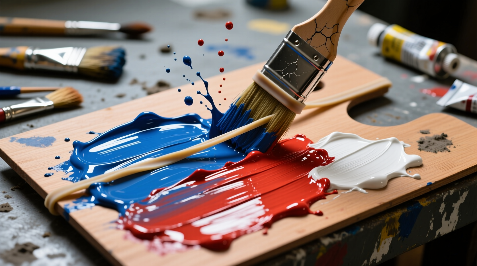 use a rubber band as a paintbrush scraper